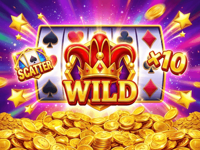 A luxury online casino interface and golden coins